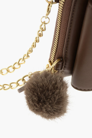 LOVE faux leather wallet with removable shoulder strap