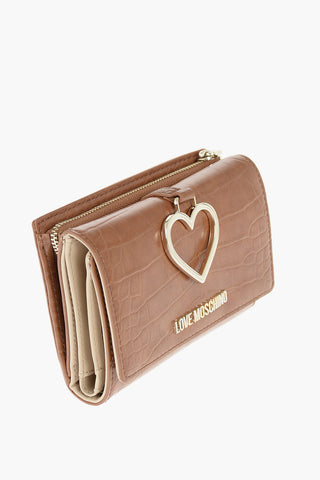 LOVE crocodile printed faux leather wallet