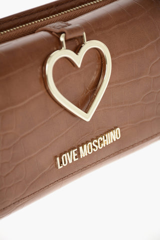 LOVE crocodile printed faux leather wallet