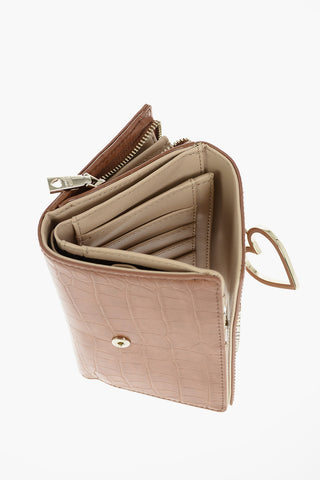 LOVE crocodile printed faux leather wallet