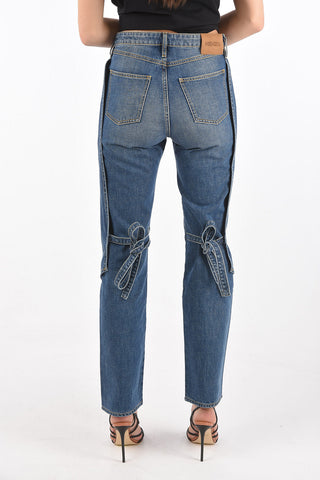 Jeans Straight Fit con Dettaglio Lace Up