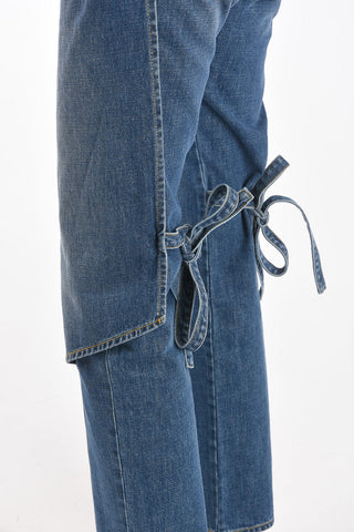 Jeans Straight Fit con Dettaglio Lace Up