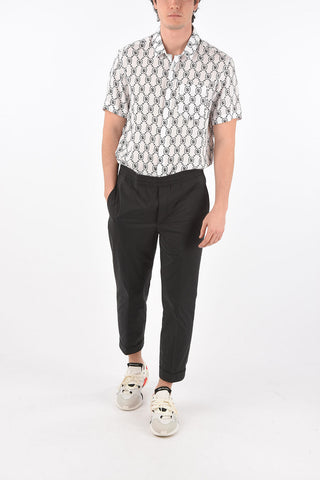 slim fit drawstring waist pants