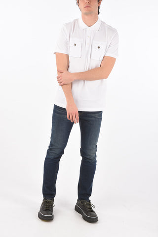 double layer 3 buttons T-ERPOLOCK polo shirt with front breast pockets
