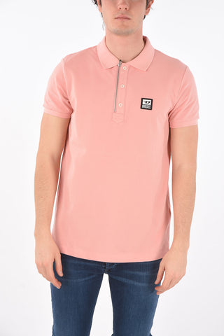 pique' 3 buttons T-HARRY polo shirt with half zip