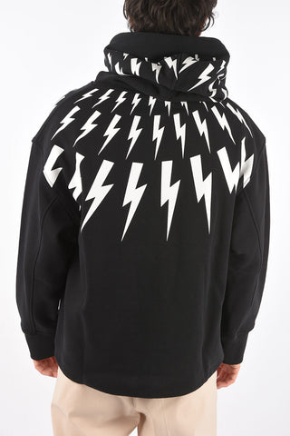 felpa hoodie con maxi tasca a toppa