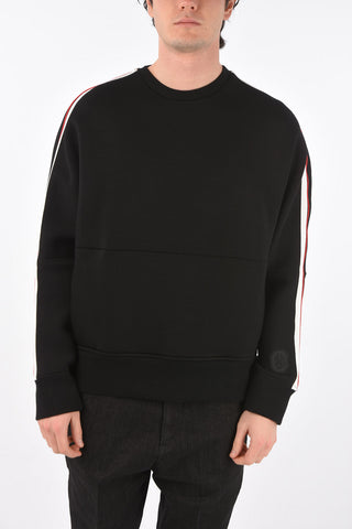 felpa in neoprene con maxi tasca a toppa