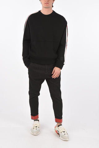 felpa in neoprene con maxi tasca a toppa