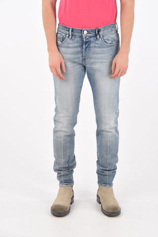 17cm 5 pockets CL-D-KRAS-X slim fit jeans with Visible Stitchings L32