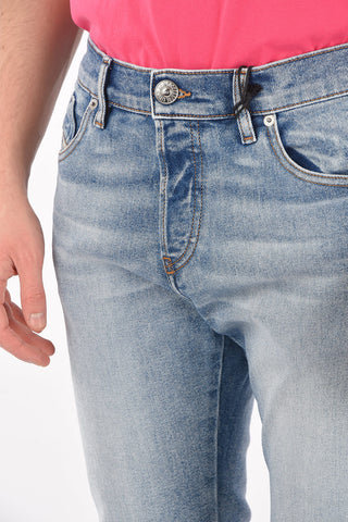 17cm 5 pockets CL-D-KRAS-X slim fit jeans with Visible Stitchings L32