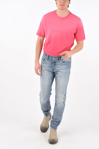 17cm 5 pockets CL-D-KRAS-X slim fit jeans with Visible Stitchings L32