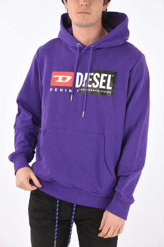 printed S-GIRK-HOOD-CUTY sweatshirt with maxi patch pocket