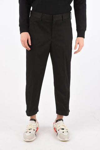 stretch cotton wide leg fit pants