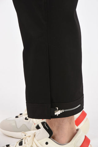 stretch cotton wide leg fit pants