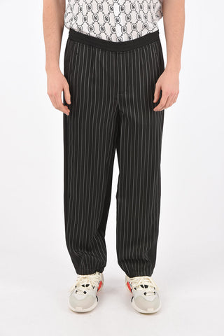 easy fit pants with pinstriped detail on the front
