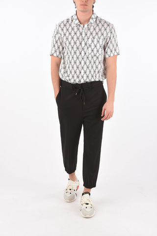 pantalone drop crotch fit con passanti