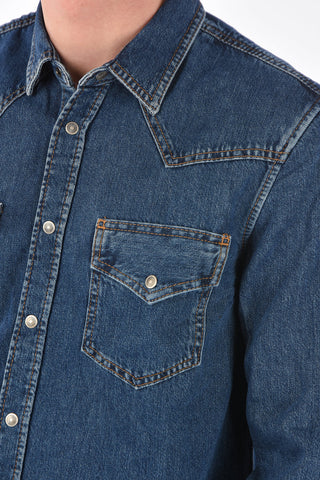 denim D-EAST-P  shirt with breast pockets