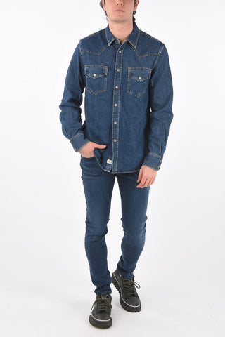 denim D-EAST-P  shirt with breast pockets