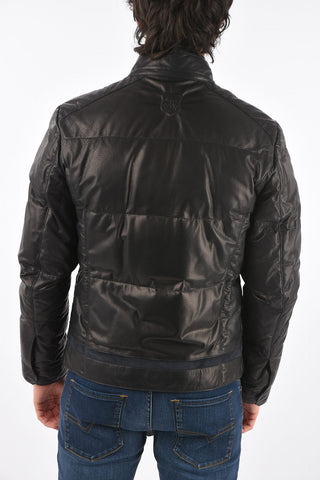 ID Leather Down Jacket with Hood