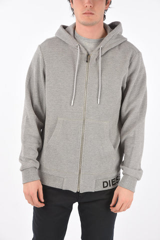 felpa S-ELECTRUM a due tasche in maglia con cappuccio