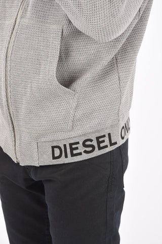 felpa S-ELECTRUM a due tasche in maglia con cappuccio