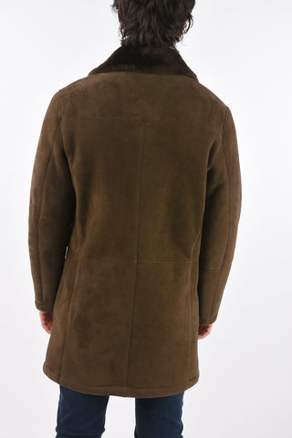 ID 3 Button Shearling Coat with Zip Fastening Pocket