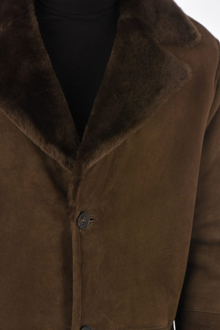 ID 3 Button Shearling Coat with Zip Fastening Pocket