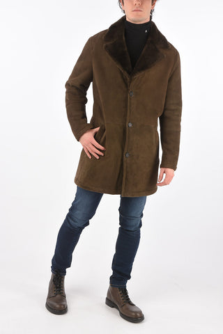 ID 3 Button Shearling Coat with Zip Fastening Pocket