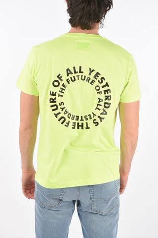 back printed fluo T-DIEGOS-X46 crew-neck t-shirt
