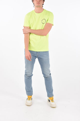 back printed fluo T-DIEGOS-X46 crew-neck t-shirt