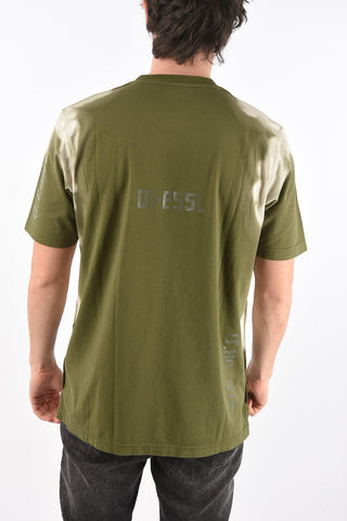 crew-neck T-JUBIND-SLITS-A3 t-shirt with side tie dye patterned