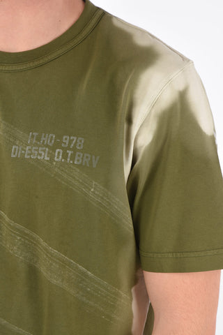 crew-neck T-JUBIND-SLITS-A3 t-shirt with side tie dye patterned