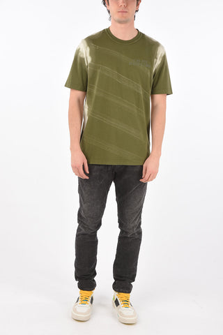 crew-neck T-JUBIND-SLITS-A3 t-shirt with side tie dye patterned
