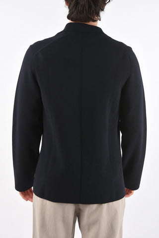 ZZEGNA knitted 2 buttons blazer with patch pockets
