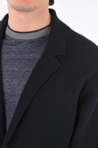 ZZEGNA knitted 2 buttons blazer with patch pockets