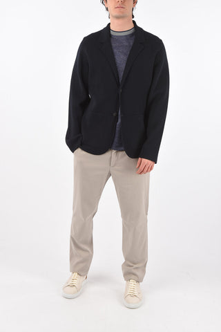ZZEGNA knitted 2 buttons blazer with patch pockets