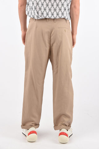 single pleat cuffed hem trousers