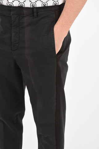 stretch cotton slim fit belt loops trousers