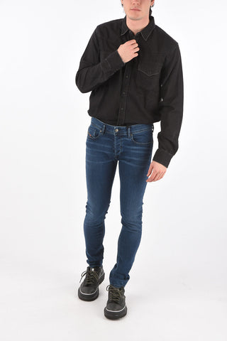 15,5cm denim stretch SLEENKER-X skinny fit jeans with logo buttons L32