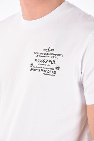 two-tone printed T-DIEGOS-X44 crew-neck t-shirt