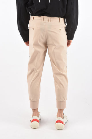 slim fit pants with contrasting side band