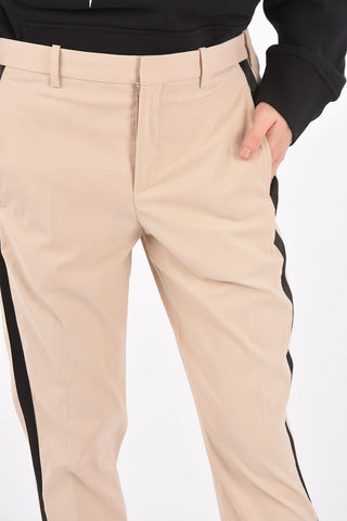 slim fit pants with contrasting side band