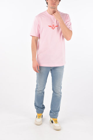 t-shirt T-JUST-E14 in cotone stampata sul retro