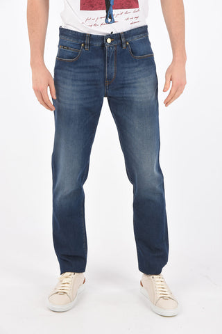 ZZEGNA 19cm stone washed Mid- waist slim fit jeans