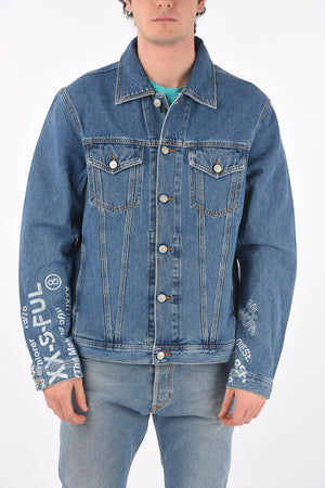 denim NHILL-SP2 jacket with print on the back