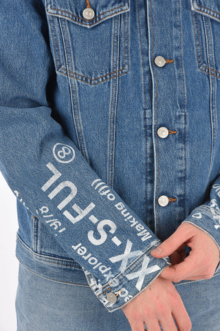 denim NHILL-SP2 jacket with print on the back