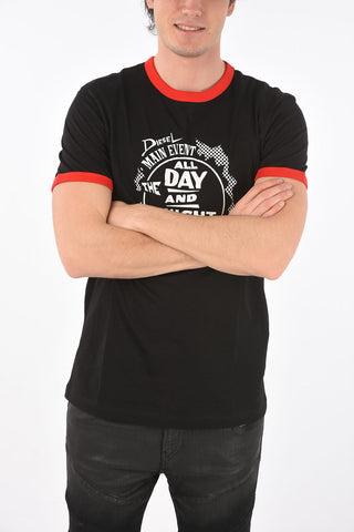 cotton T-DIERING-K10 crew-neck t-shirt with front print
