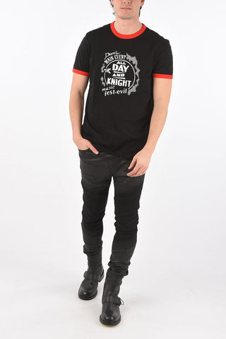 cotton T-DIERING-K10 crew-neck t-shirt with front print