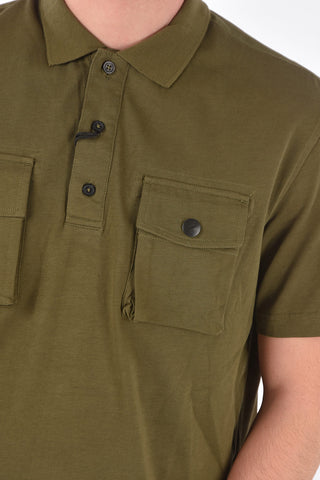 double layer 3 buttons T-ERPOLOCK polo shirt with front breast pockets