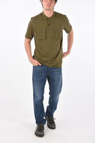 double layer 3 buttons T-ERPOLOCK polo shirt with front breast pockets